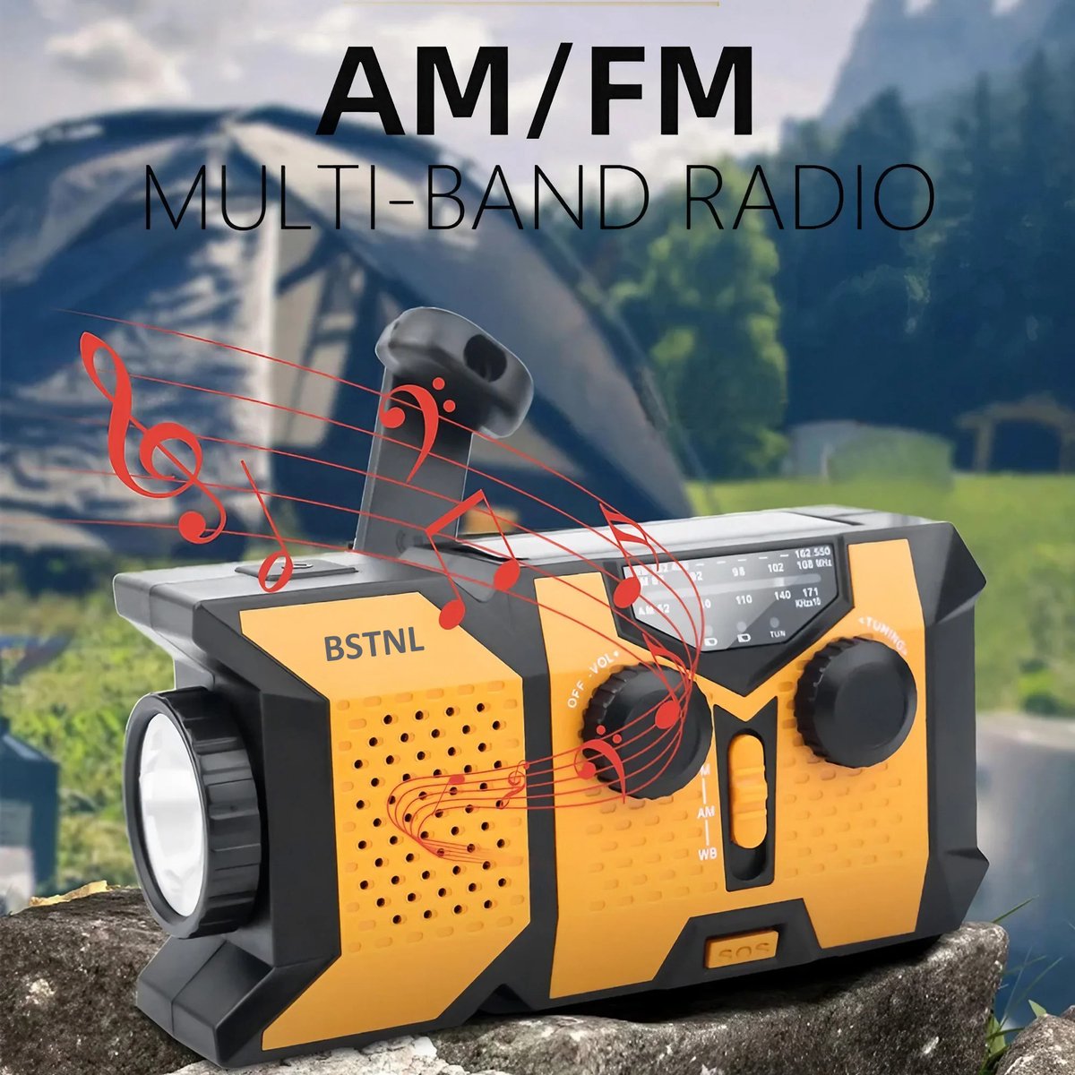 BSTNL Noodradio - AM/FM - Radio Op Batterijen (Accu) Voor Rampen - oranje