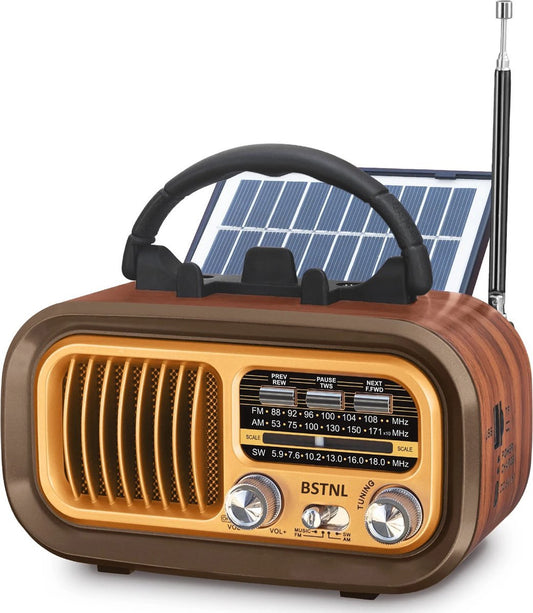 BSTNL Noodradio Retro - AM/FM - Radio Op Batterijen (Accu) Voor Rampen - goud