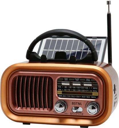 BSTNL Noodradio Retro - AM/FM - Radio Op Batterijen (Accu) Voor Rampen - brons
