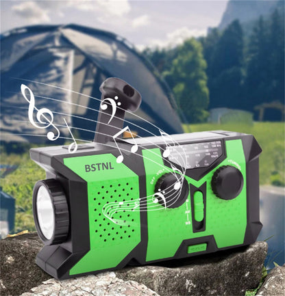 BSTNL Noodradio - AM/FM - Radio Op Batterijen (Accu) Voor Rampen - groen