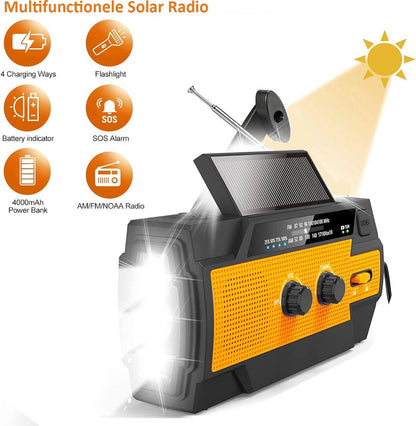 BSTNL Noodradio Elite - 4000 mAh Solar Powerbank - groen