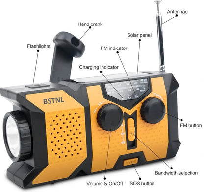 BSTNL Noodradio - AM/FM - Radio Op Batterijen (Accu) Voor Rampen - oranje