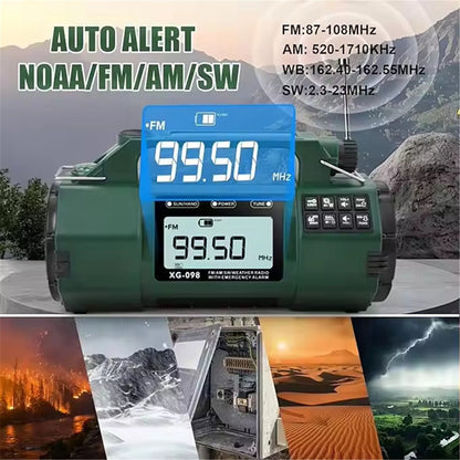 BSTNL Noodradio Solar Opwindbaar en Batterij - 5000 mAh - Powerbank Zonneenergie