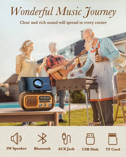 BSTNL Noodradio Retro - AM/FM - Radio Op Batterijen (Accu) Voor Rampen - brons